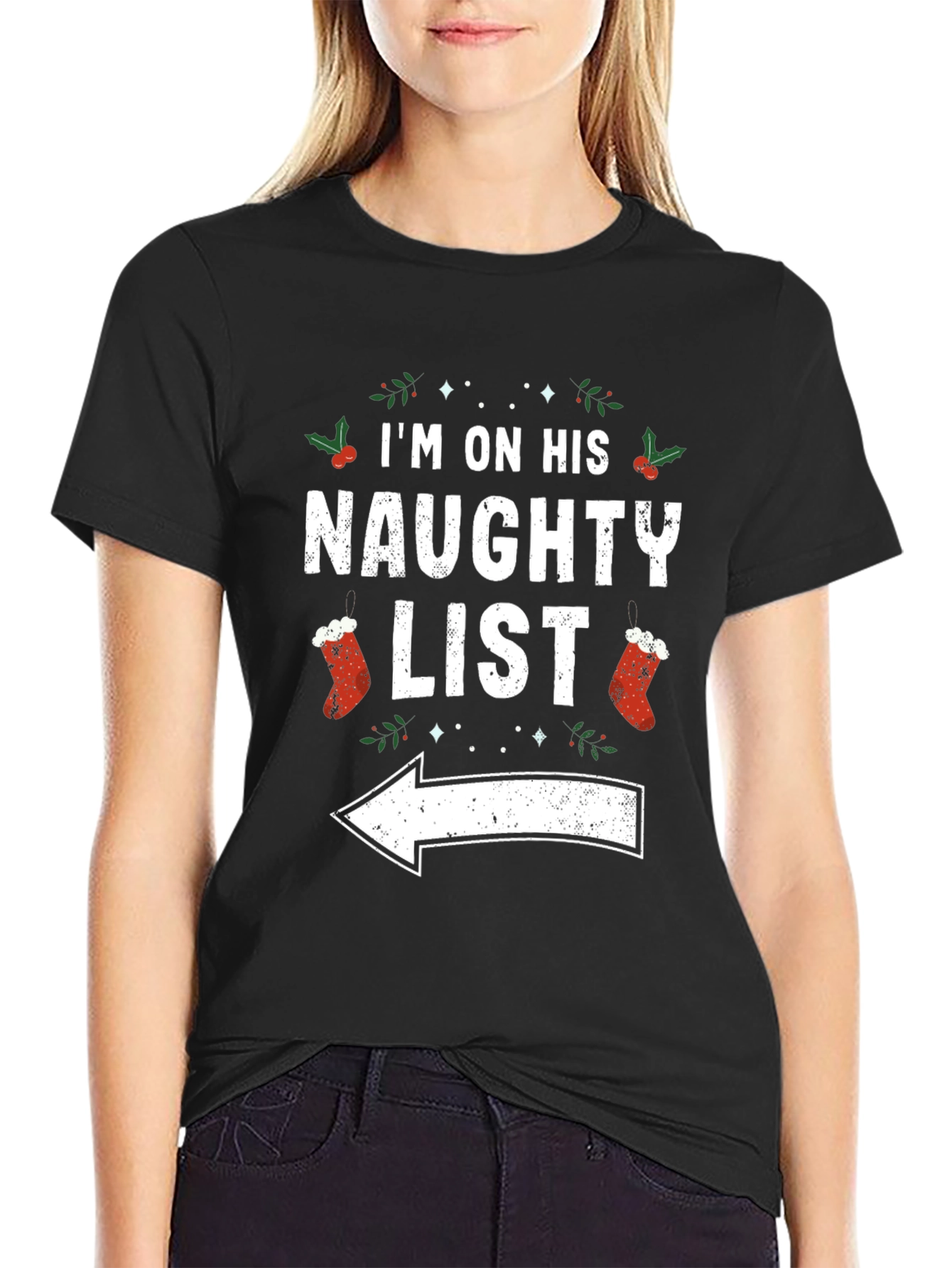 Naughty List Christmas Graphic T-Shirt