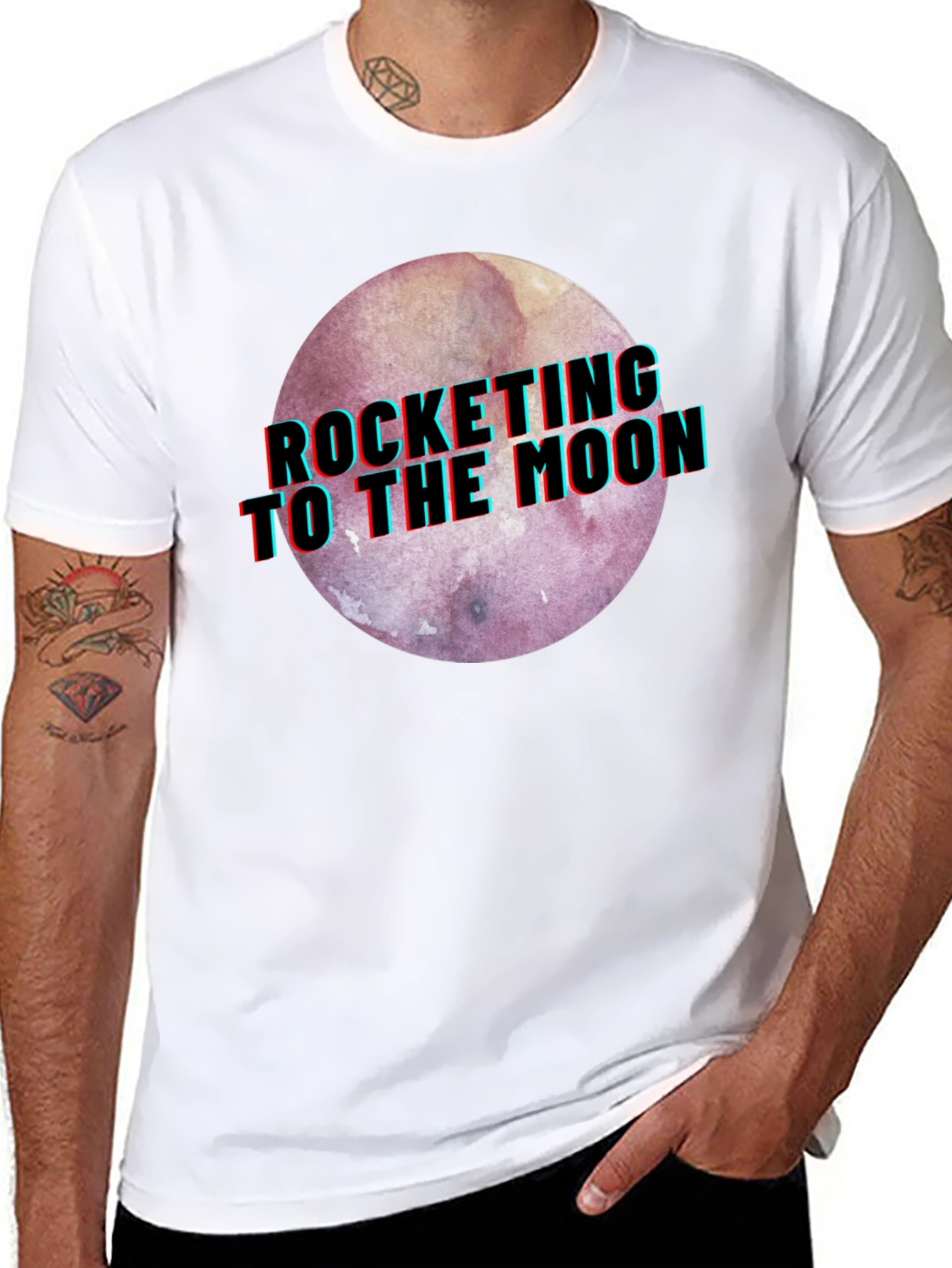 Rocketing to the Moon Graphic T-Shirt
