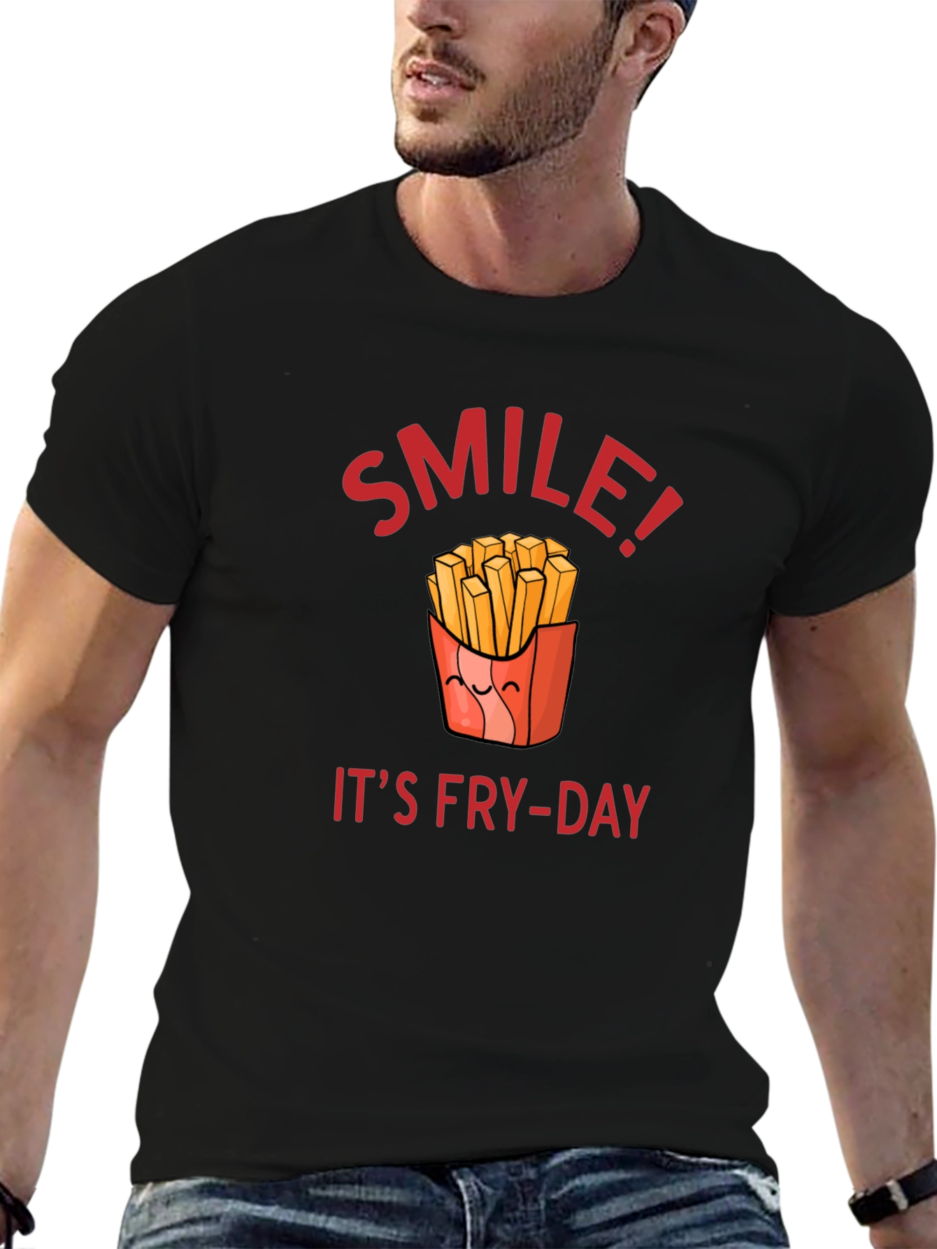 Smile Its Fry-Day T-Shirt | Fun Food Tee