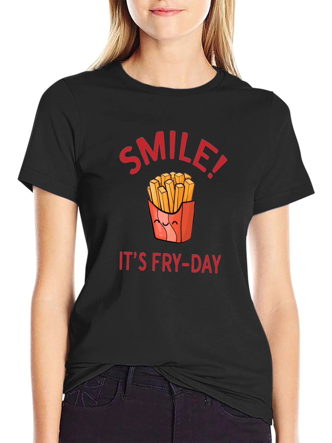 Smile Its Fry-Day T-Shirt | Fun Food Tee