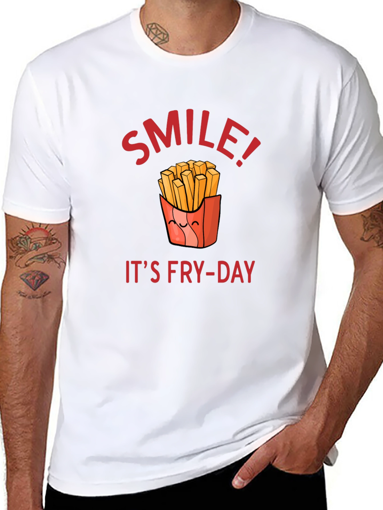 Smile Its Fry-Day T-Shirt | Fun Food Tee