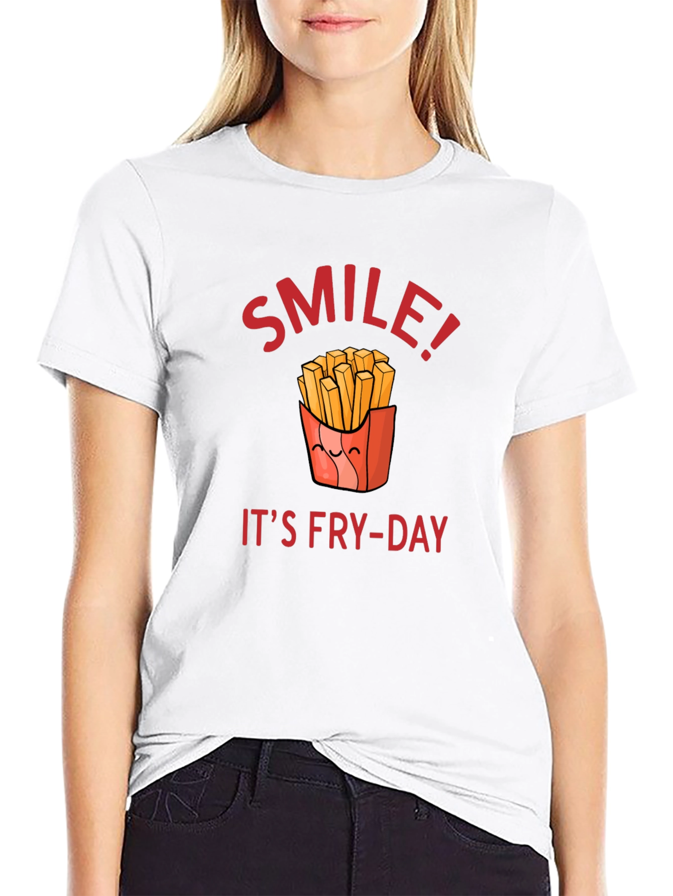 Smile Its Fry-Day T-Shirt | Fun Food Tee