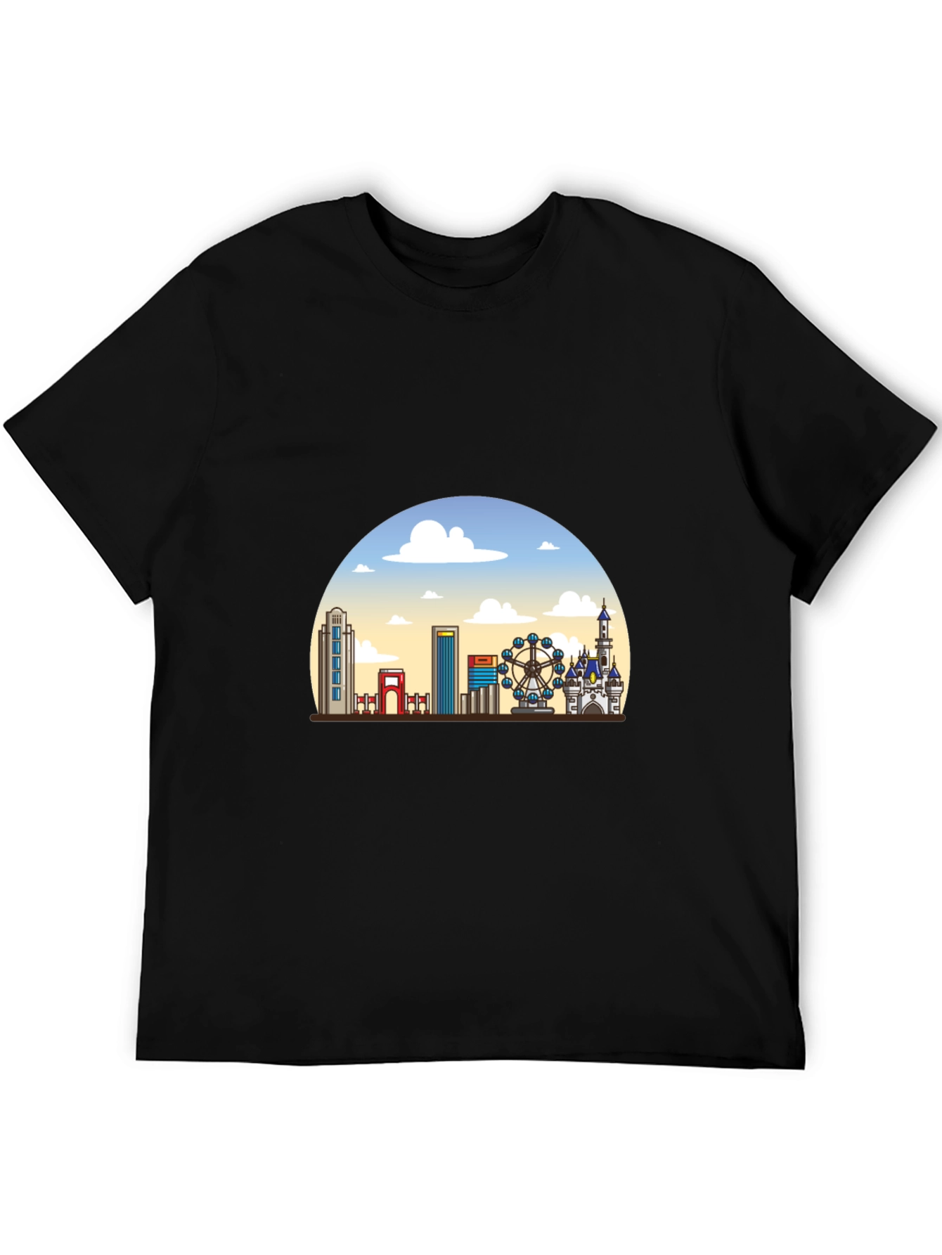 Skyline Graphic T-Shirt - Black Casual Tee