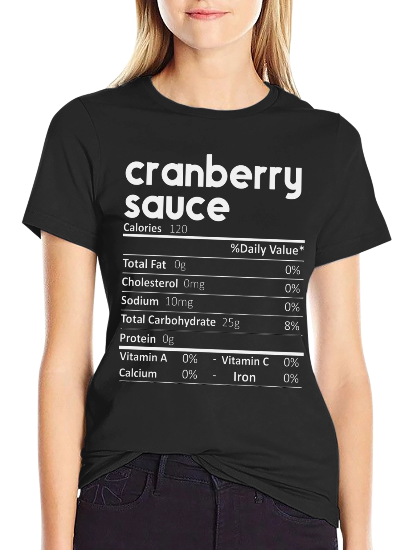 Cranberry Sauce Nutrition Facts Funny Graphic T-Shirt