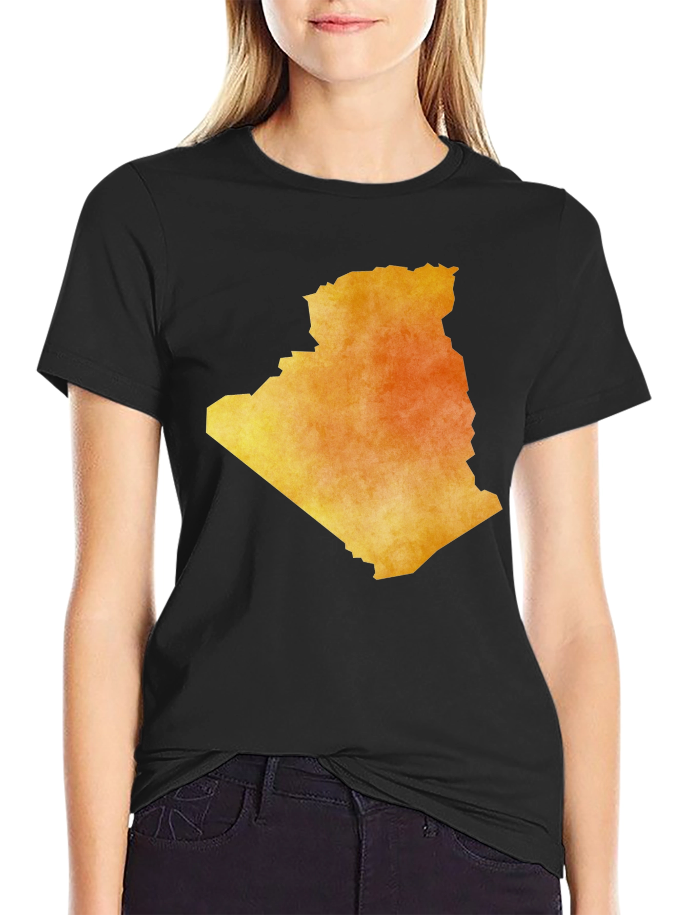 Algeria Map T-Shirt - Black Cotton Graphic Tee