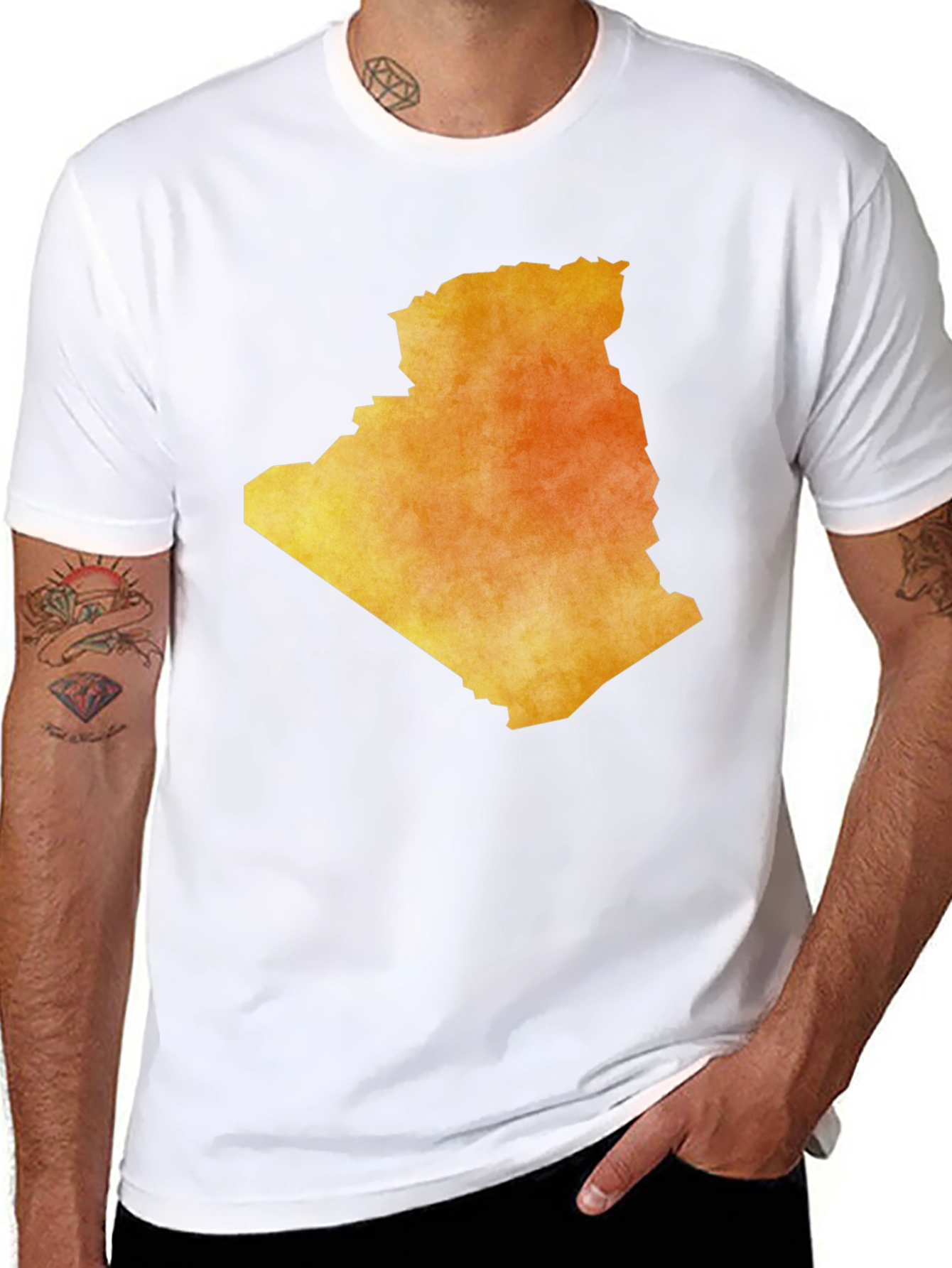 Algeria Map T-Shirt - Black Cotton Graphic Tee