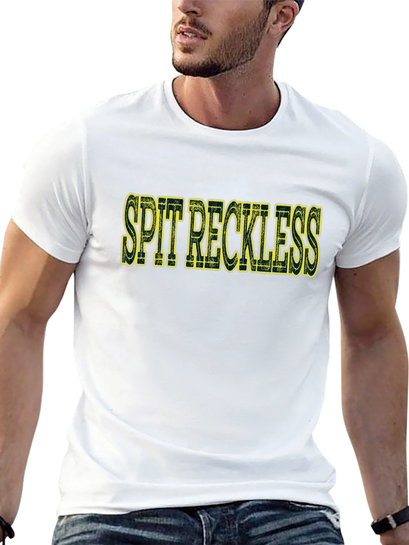 Spit Reckless Graphic Tee - Bold Black T-Shirt