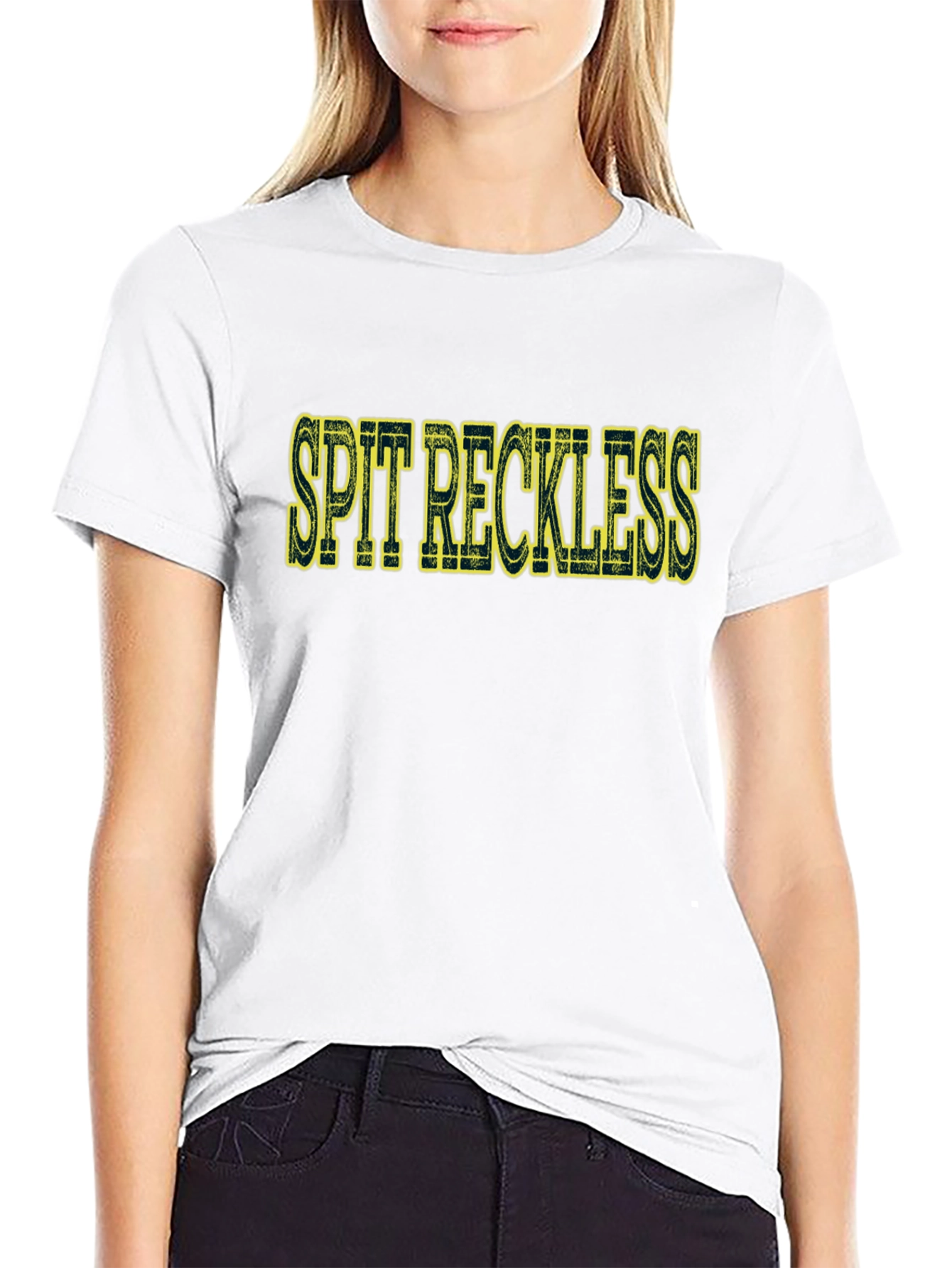 Spit Reckless Graphic Tee - Bold Black T-Shirt