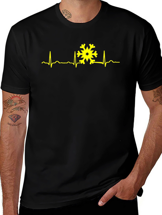 Snowflake Heartbeat Graphic Tee - Winter is Alive!