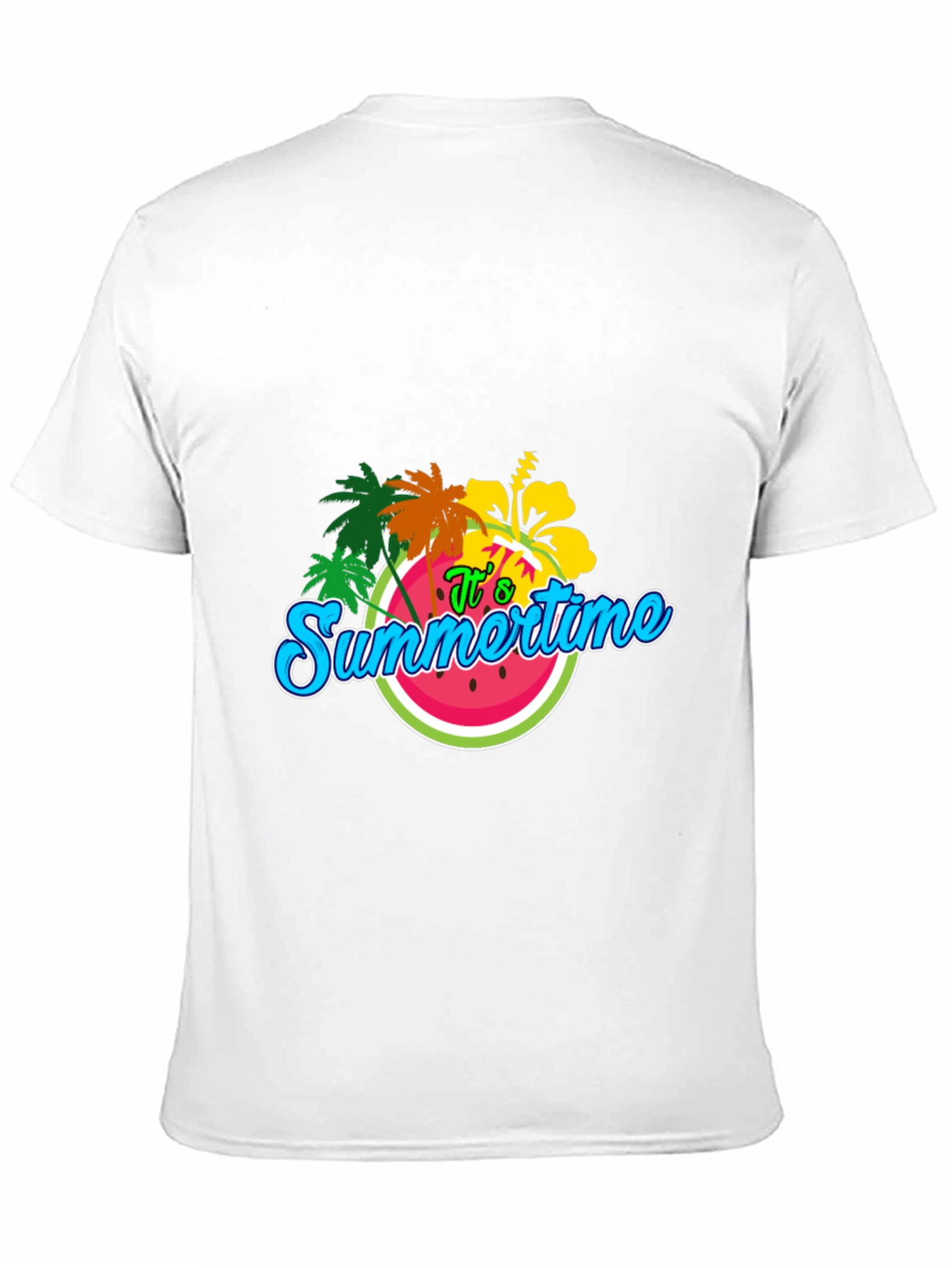 Summertime T-Shirt: Palm Tree & Watermelon Design