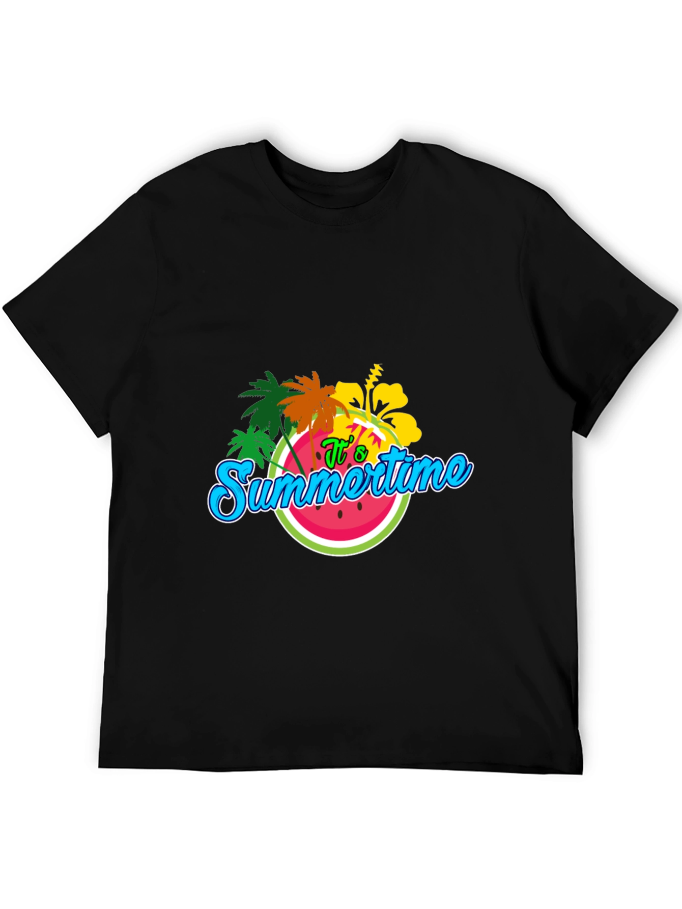 Summertime T-Shirt: Palm Tree & Watermelon Design