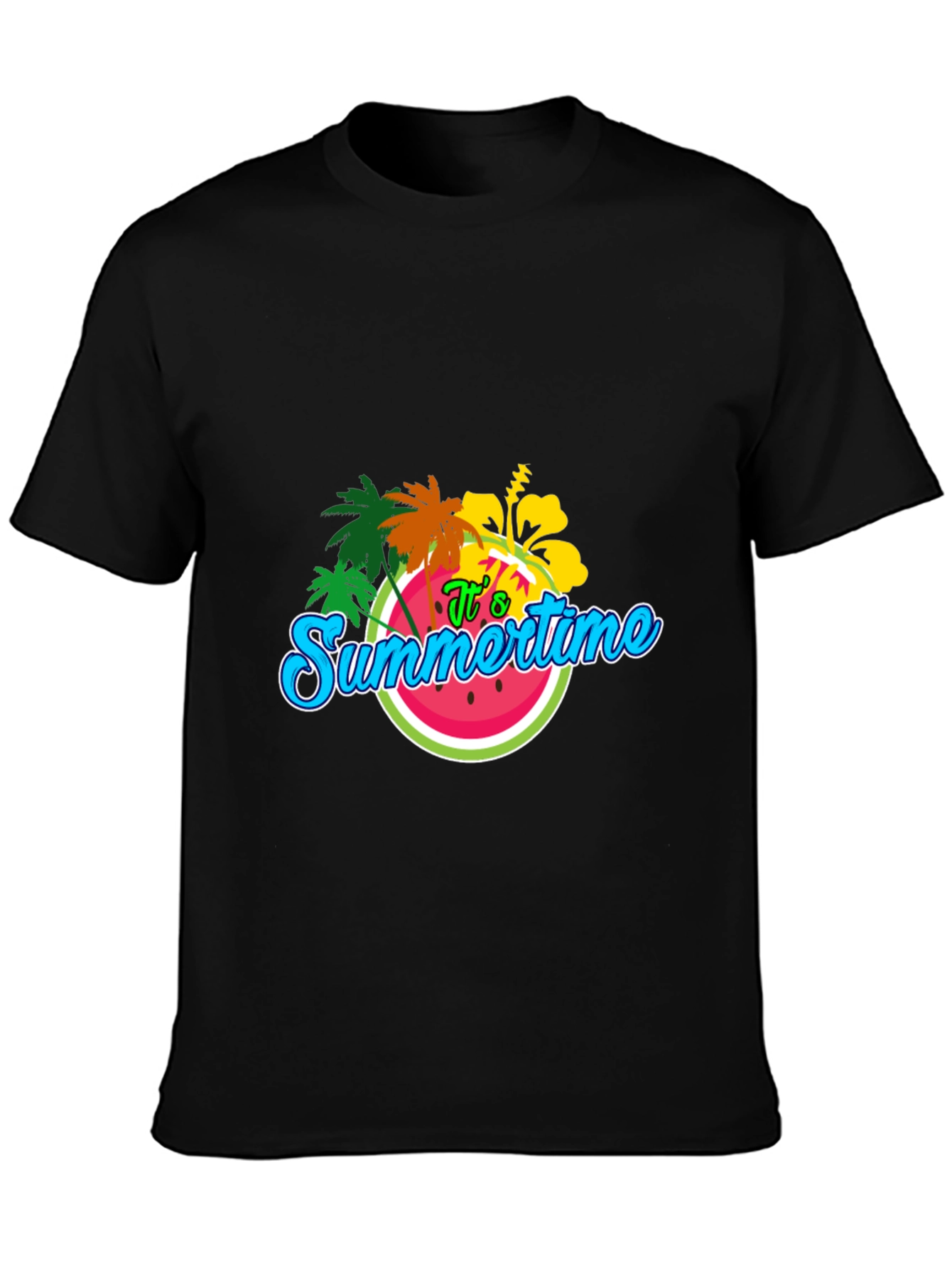 Summertime T-Shirt: Palm Tree & Watermelon Design