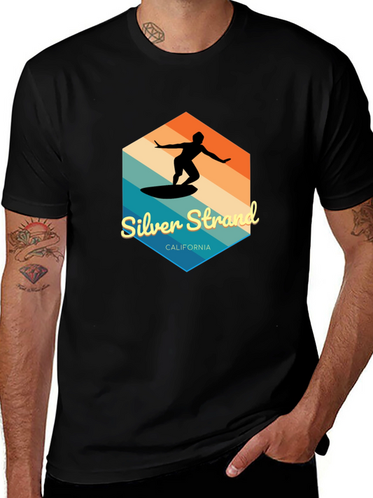 Silver Strand California Surfer Graphic Tee
