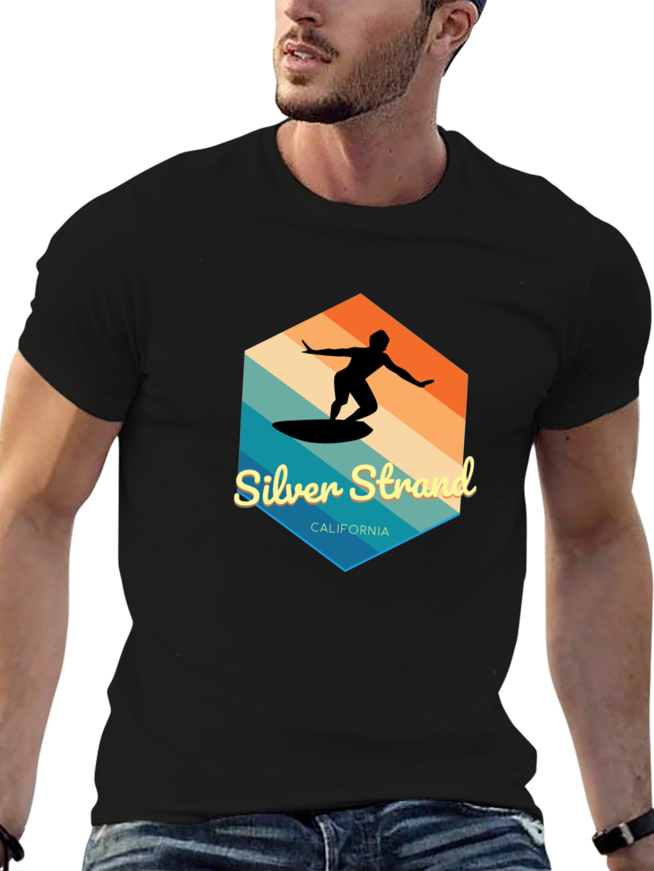 Silver Strand California Surfer Graphic Tee