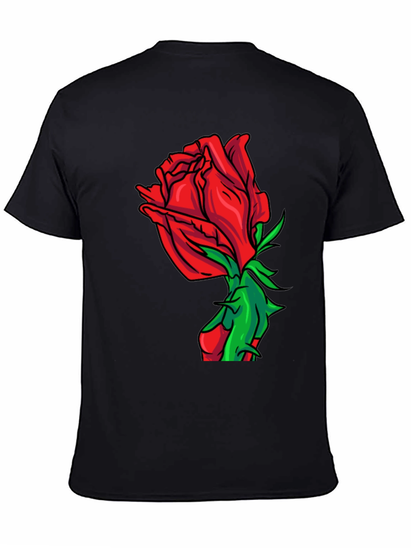 Rose Graphic Print Crew Neck T-Shirt