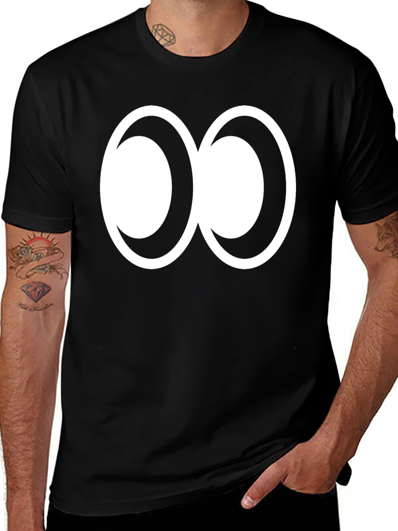 Abstract Infinity Symbol Graphic Tee - Black