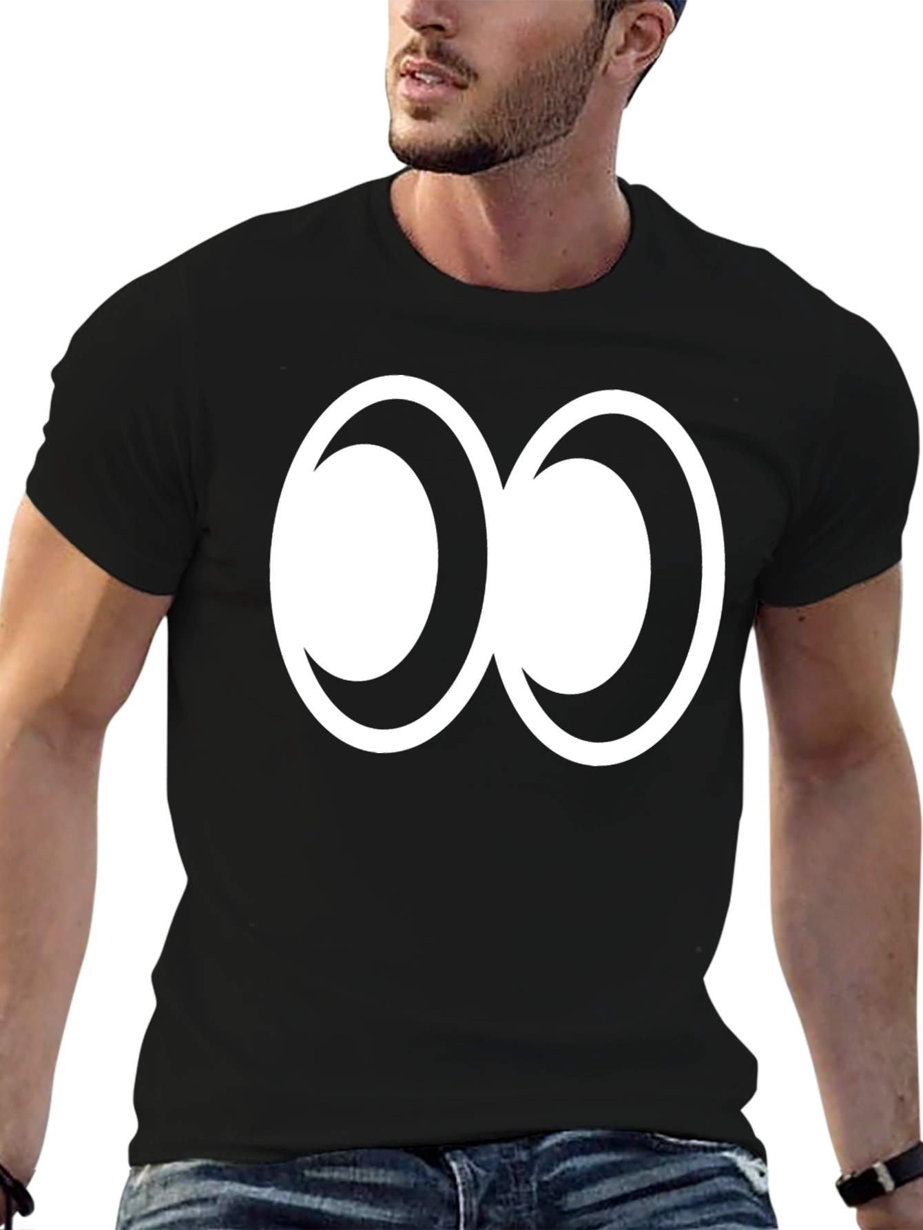 Abstract Infinity Symbol Graphic Tee - Black