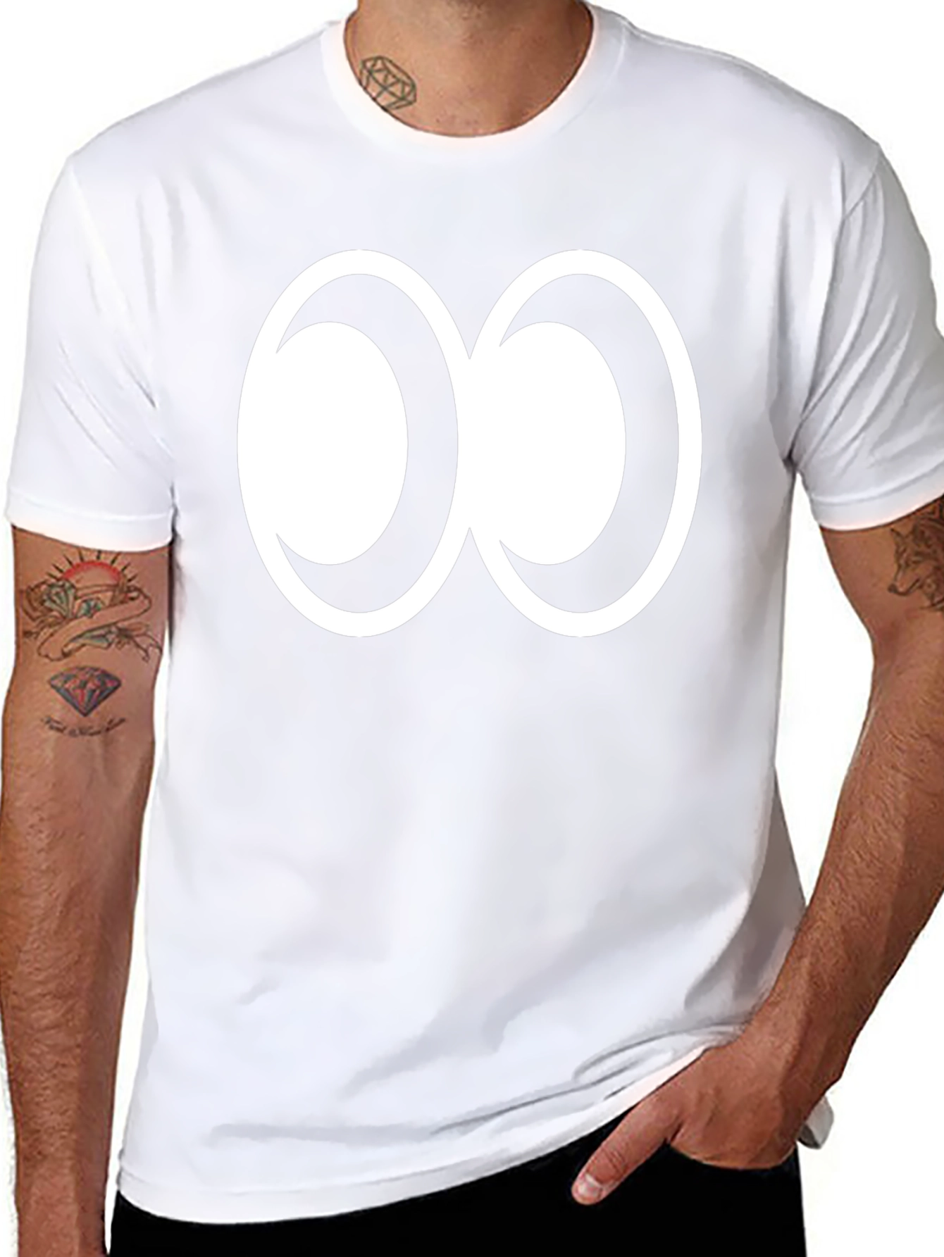 Abstract Infinity Symbol Graphic Tee - Black