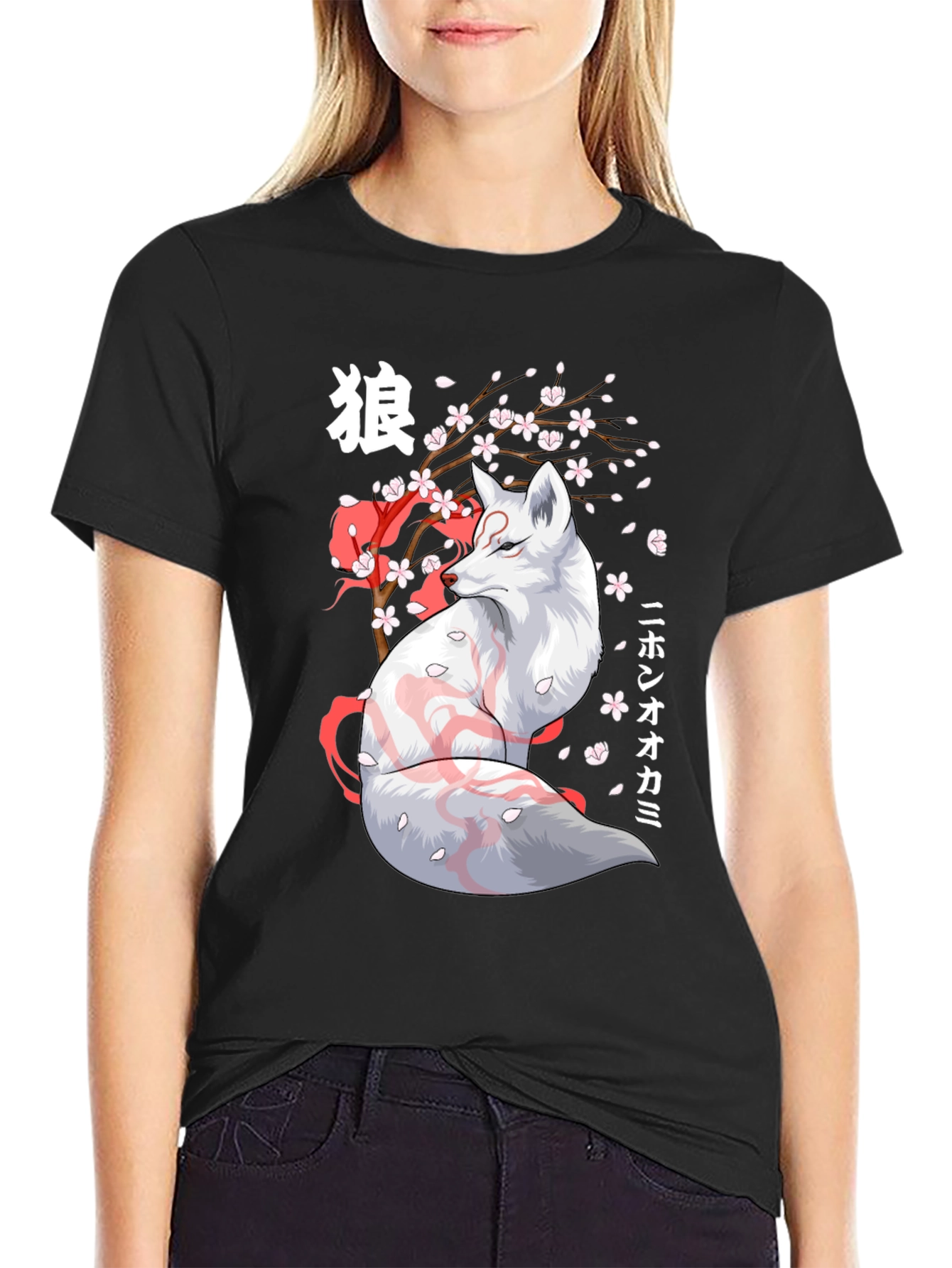 Anime Fox Graphic Tee - Japanese Style