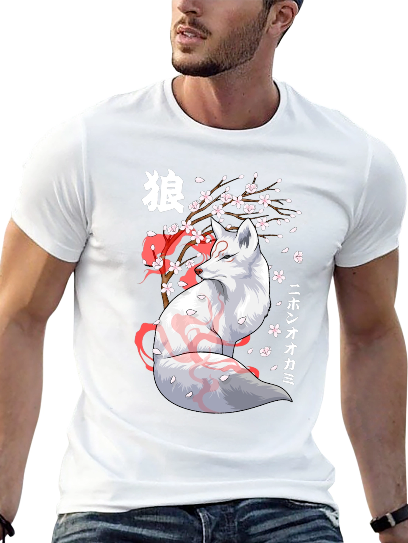 Anime Fox Graphic Tee - Japanese Style
