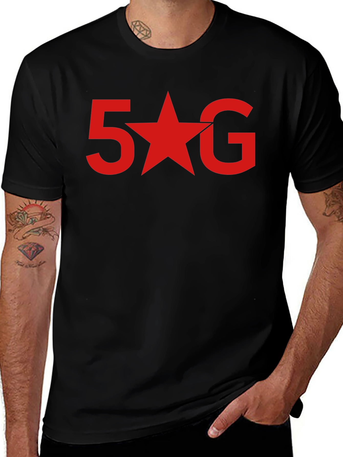 5 Star G Graphic Tee - Modern Black T-Shirt