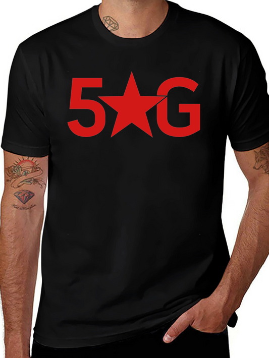 5 Star G Graphic Tee - Modern Black T-Shirt