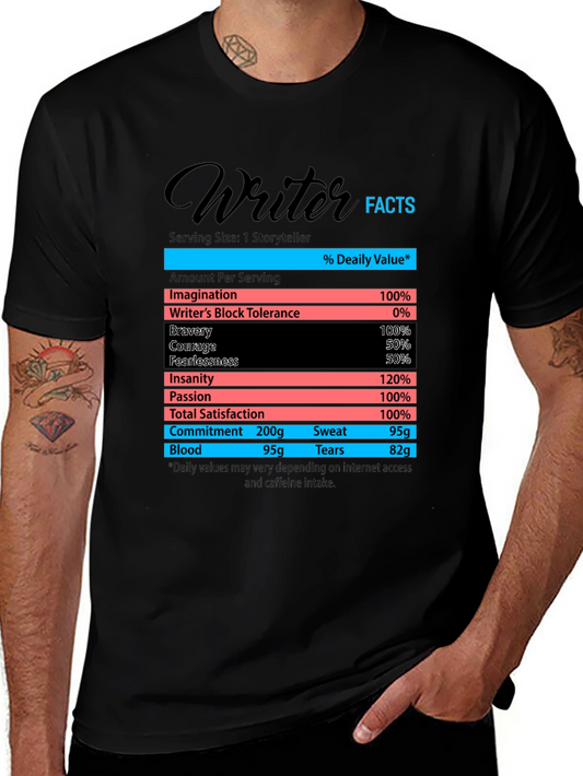 Writer Facts T-Shirt - Funny Storyteller Tee