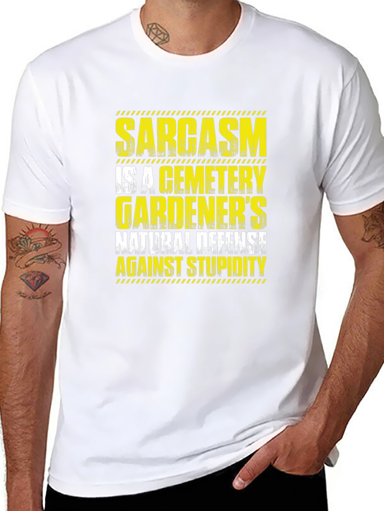 Sarcasm Cemetery Gardeners Defense Black T-Shirt