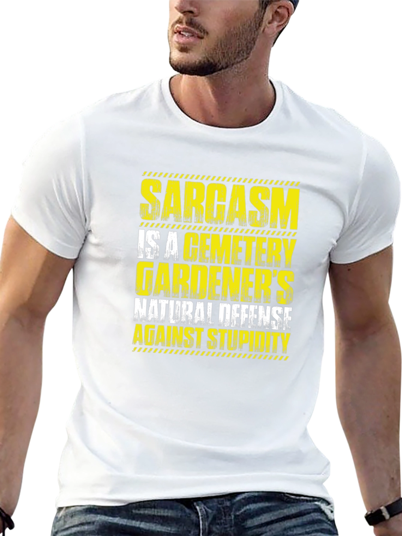 Sarcasm Cemetery Gardeners Defense Black T-Shirt