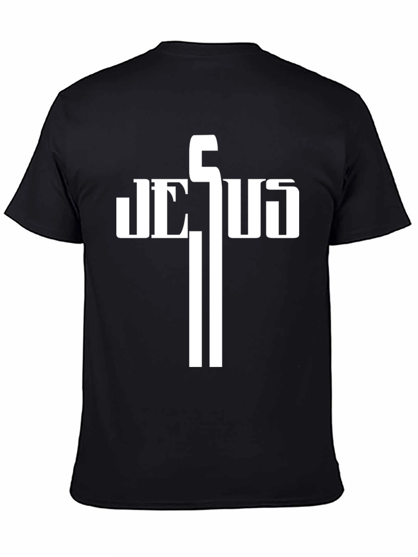 Jesus Cross Graphic T-Shirt - Black Christian Tee