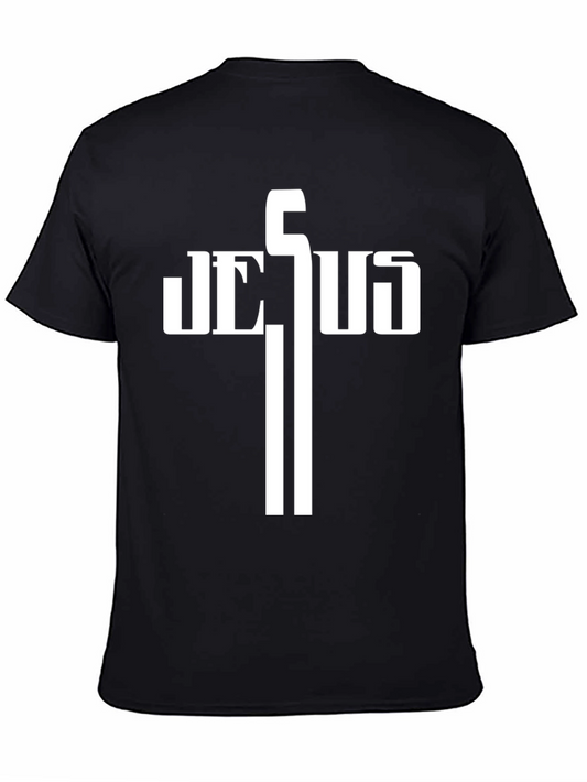 Jesus Cross Graphic T-Shirt - Black Christian Tee