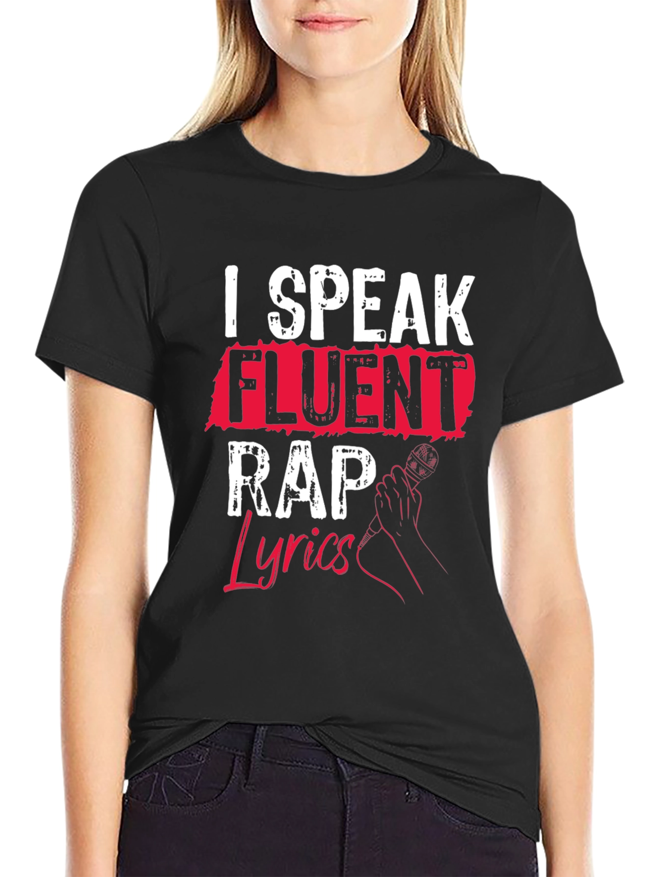 I Speak Fluent Rap Lyrics Black T-Shirt