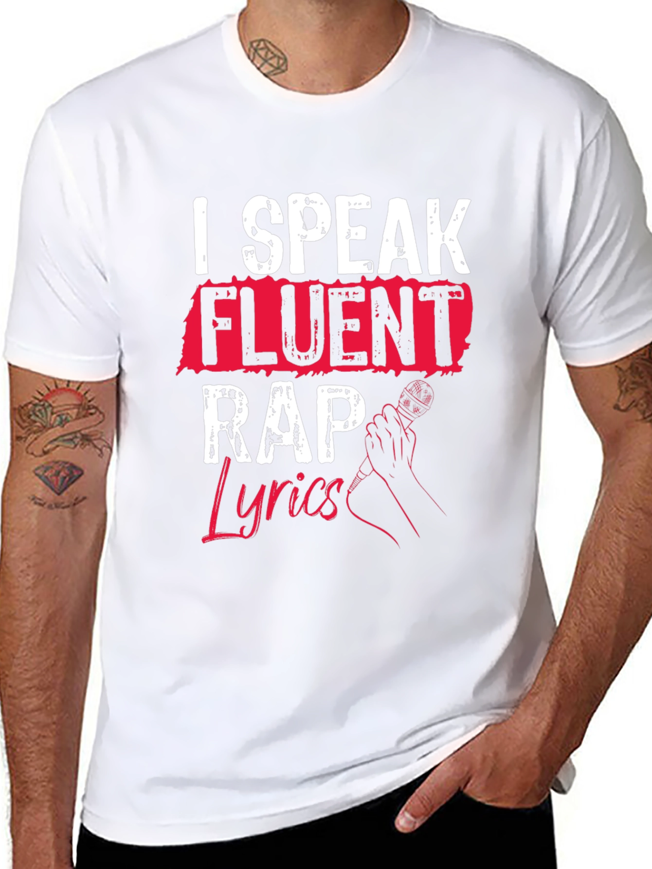 I Speak Fluent Rap Lyrics Black T-Shirt