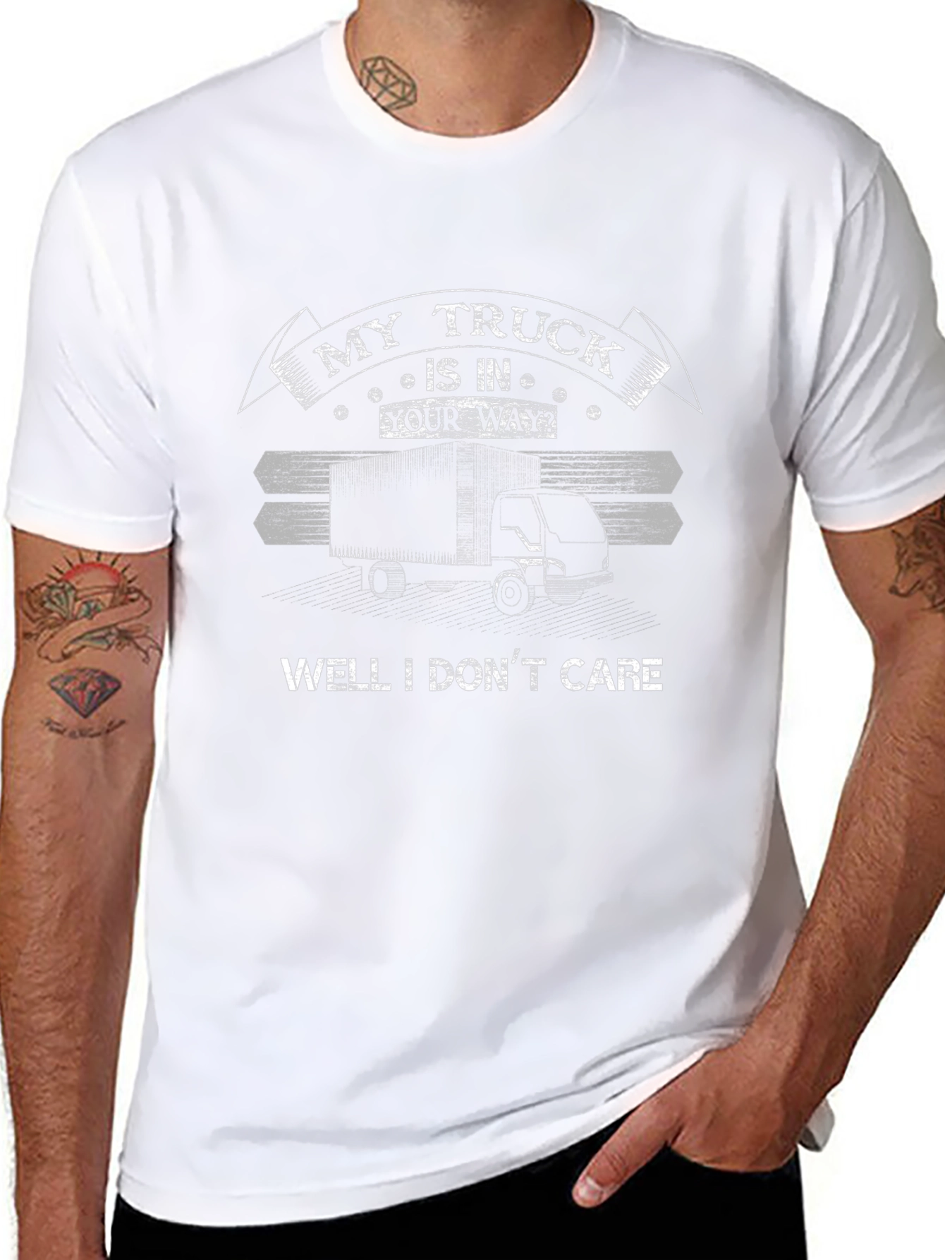 My Truck is in Your Way Funny Black T-Shirt