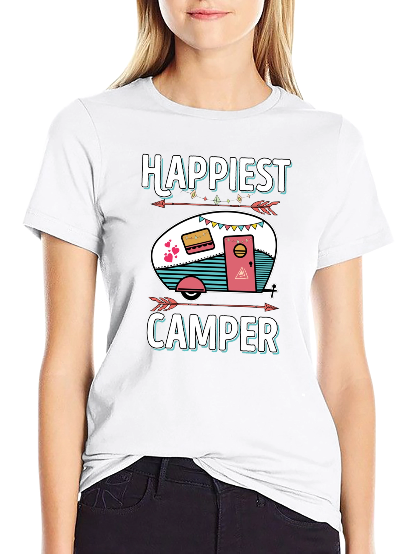 Happiest Camper Graphic T-Shirt - Camping Lover Tee