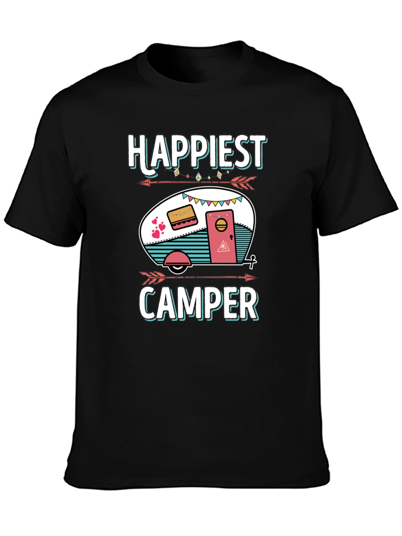 Happiest Camper Graphic T-Shirt - Camping Lover Tee