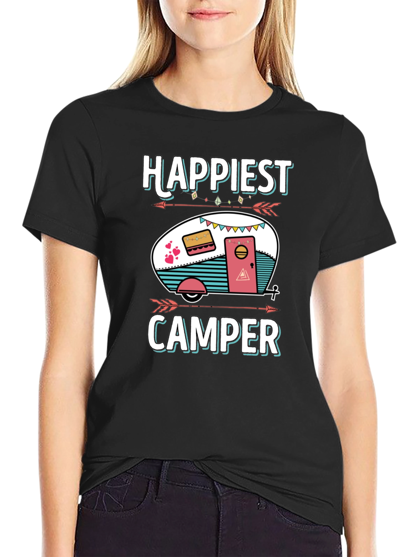 Happiest Camper Graphic T-Shirt - Camping Lover Tee
