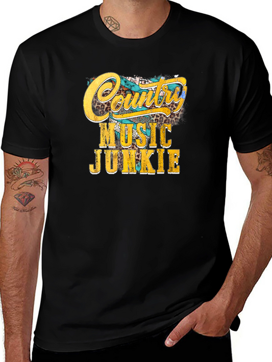 Country Music Junkie Graphic Tee - Black