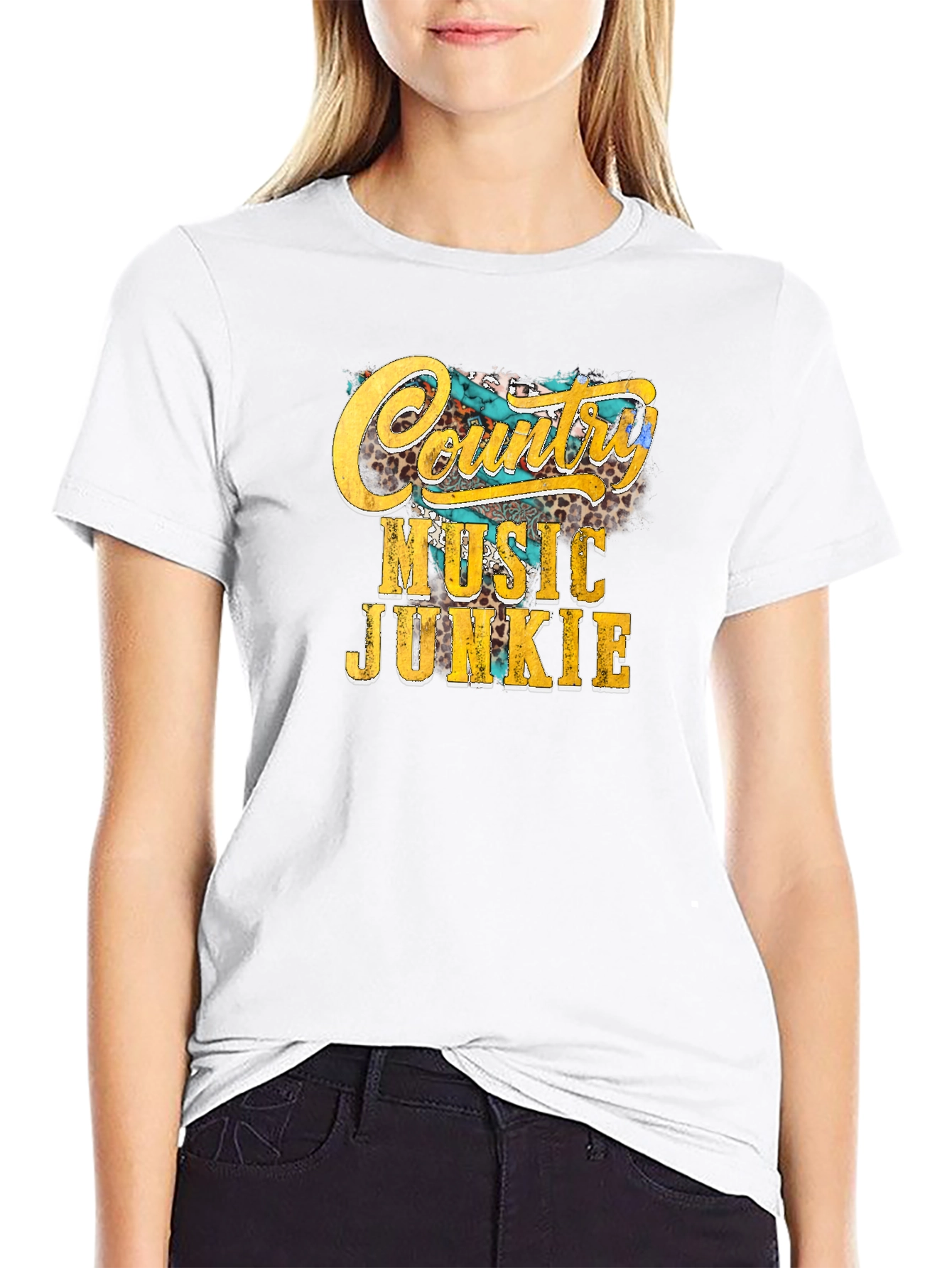 Country Music Junkie Graphic Tee - Black