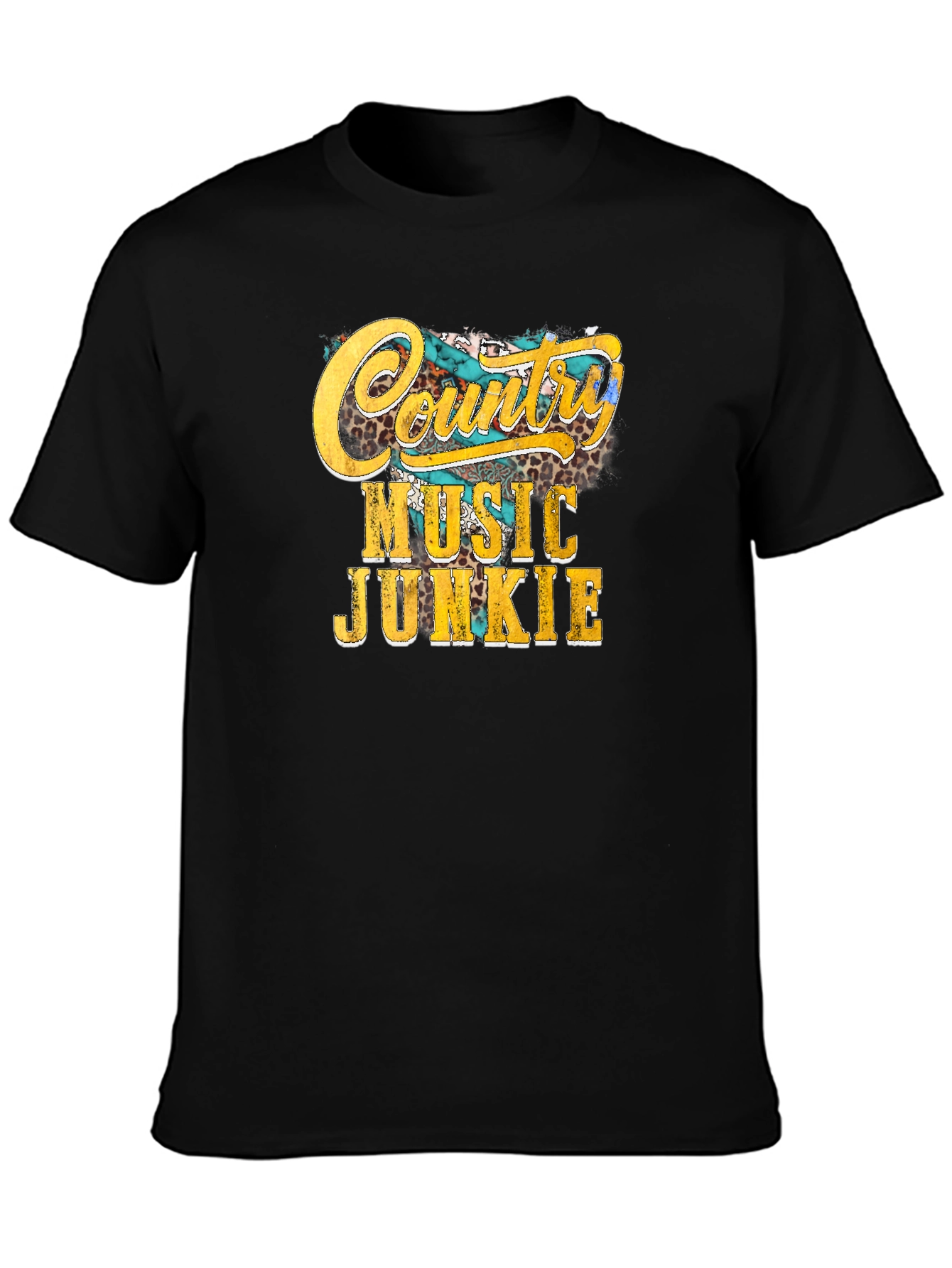 Country Music Junkie Graphic Tee - Black