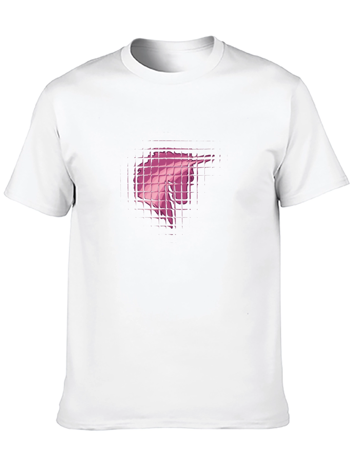 Abstract Grid Graphic Print Black T-Shirt