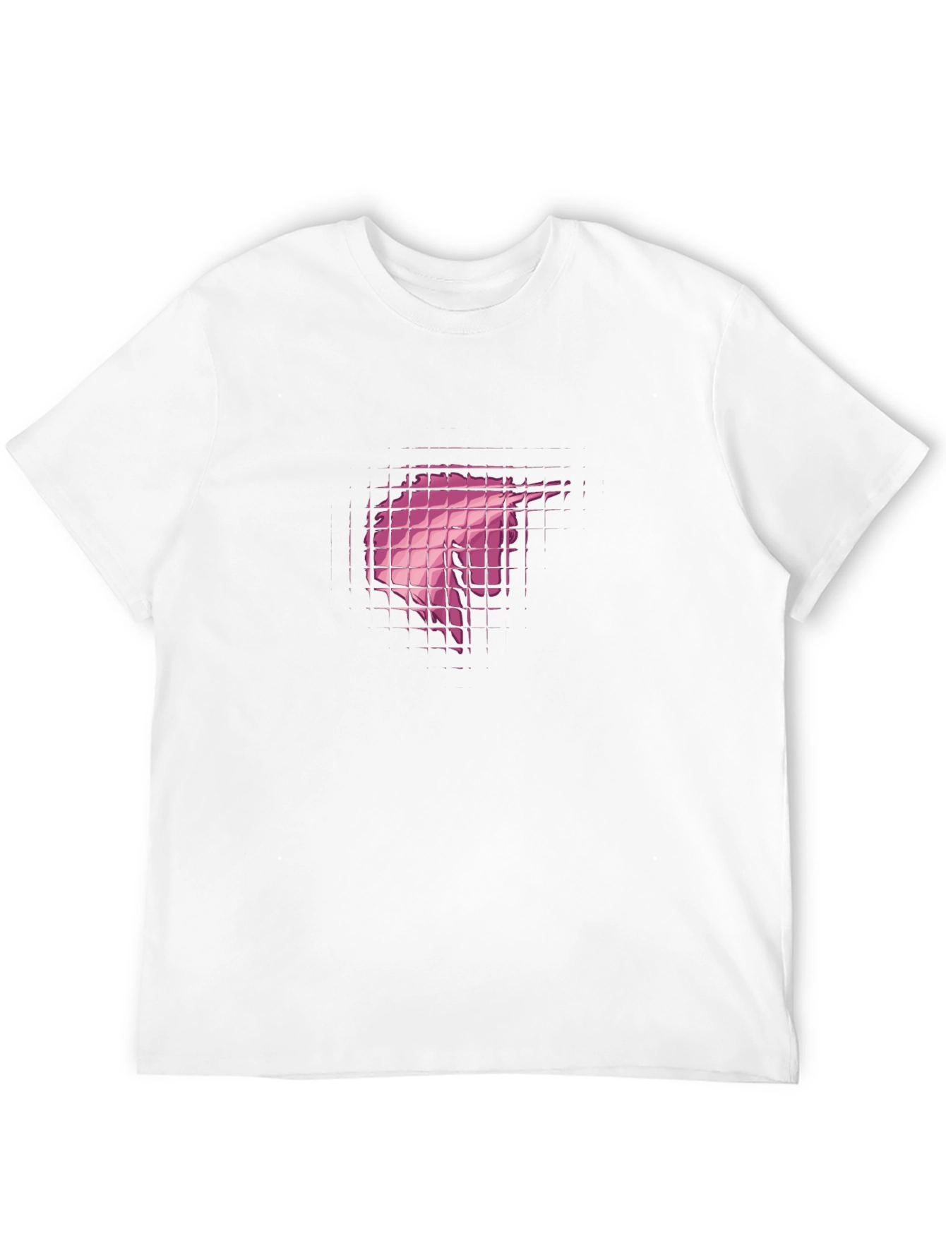 Abstract Grid Graphic Print Black T-Shirt