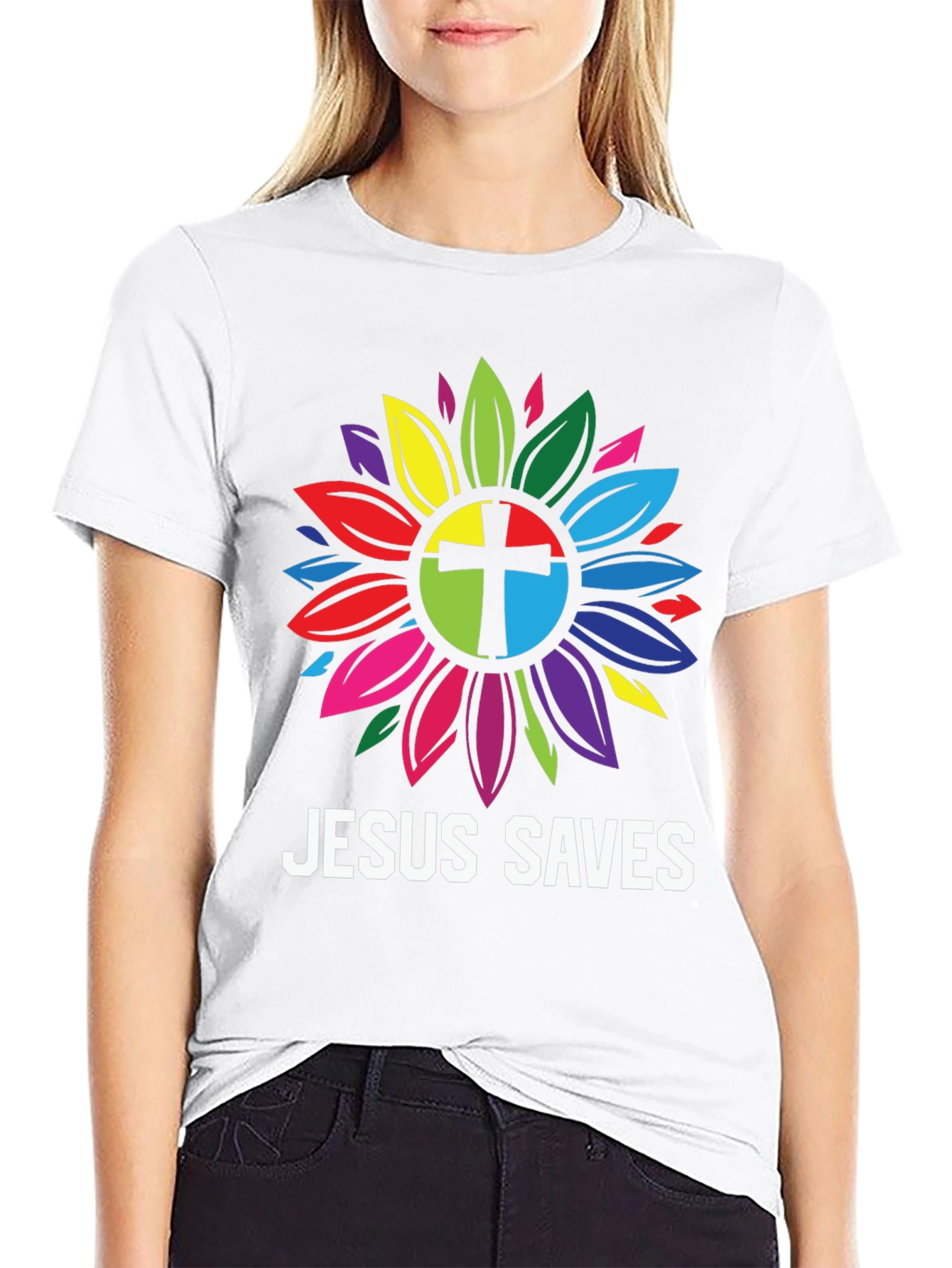 Jesus Saves Sunflower Graphic Tee