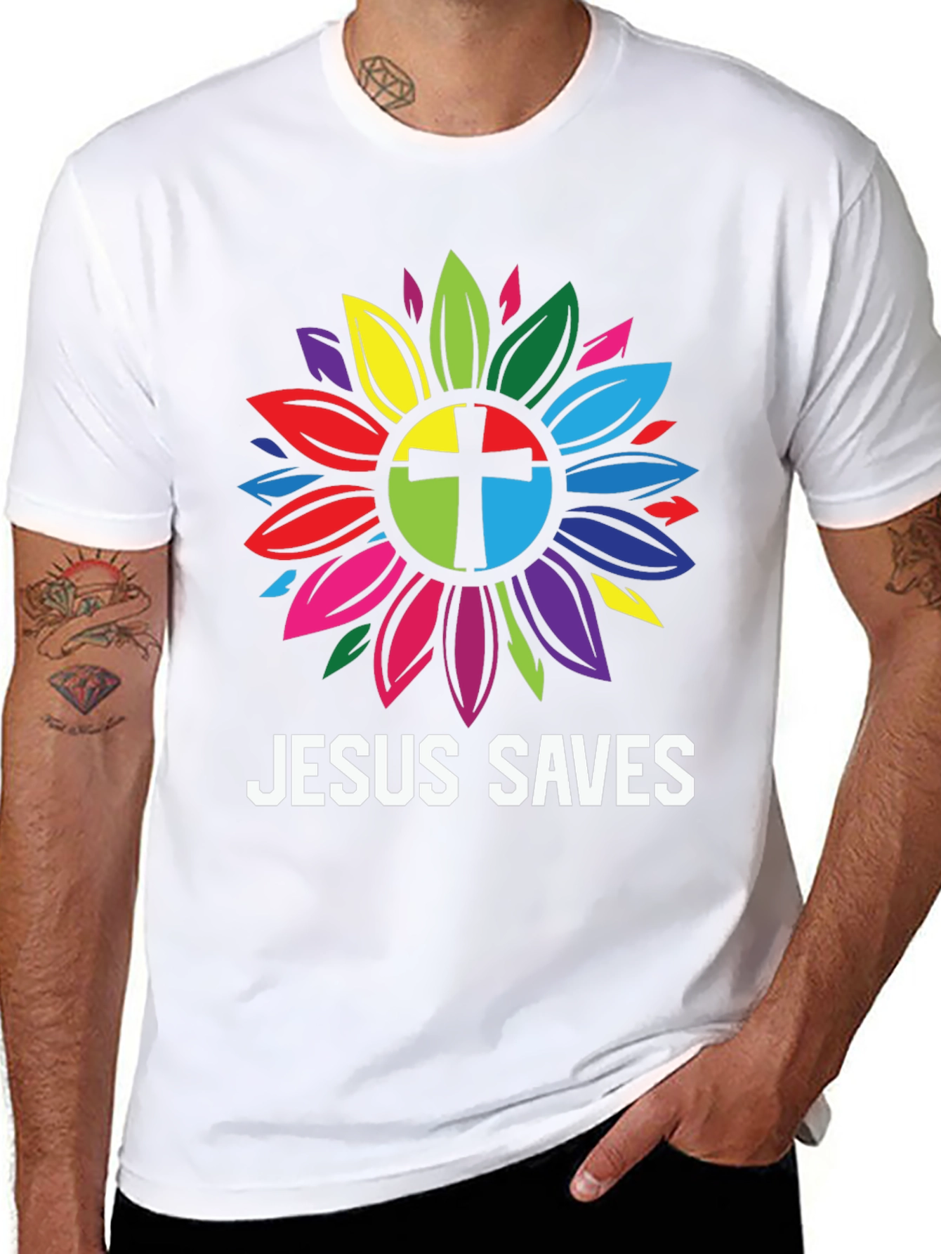 Jesus Saves Sunflower Graphic Tee