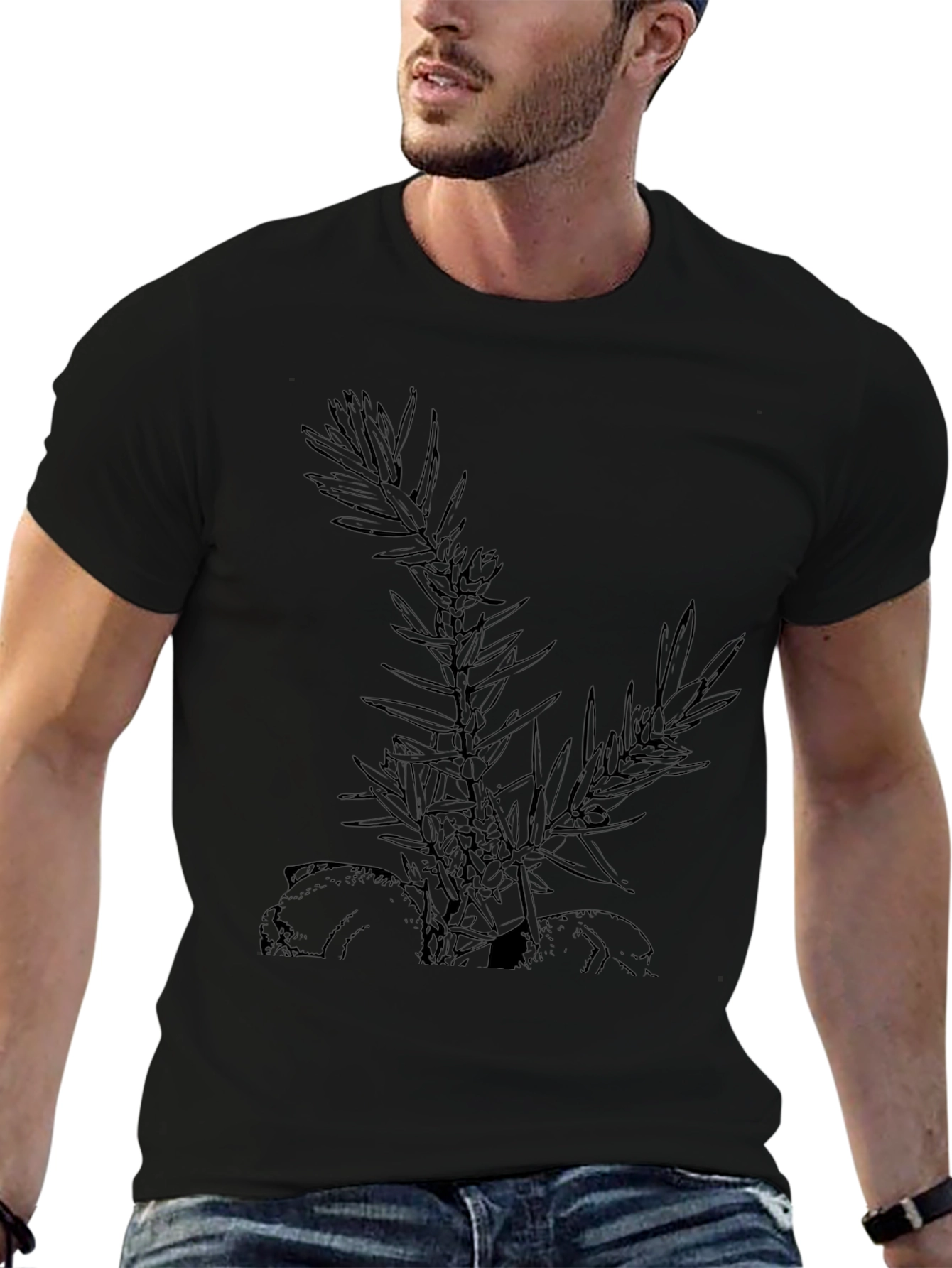 Botanical Graphic Black T-Shirt