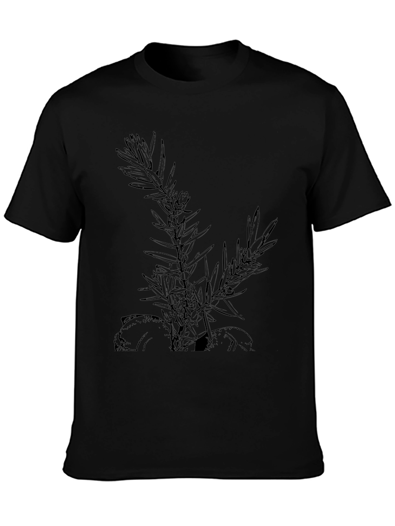 Botanical Graphic Black T-Shirt