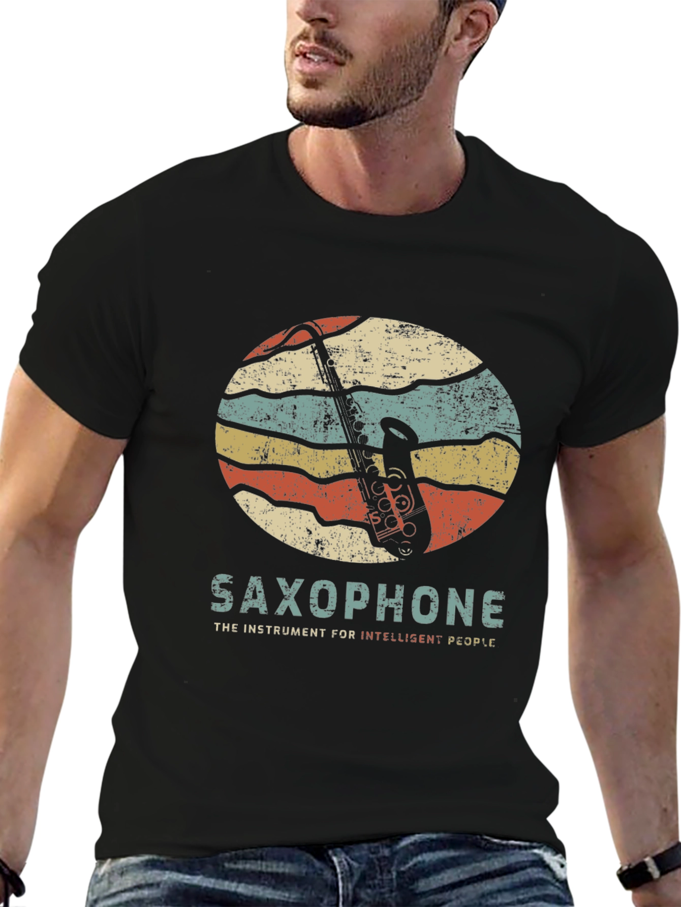 Saxophone Retro Graphic T-Shirt