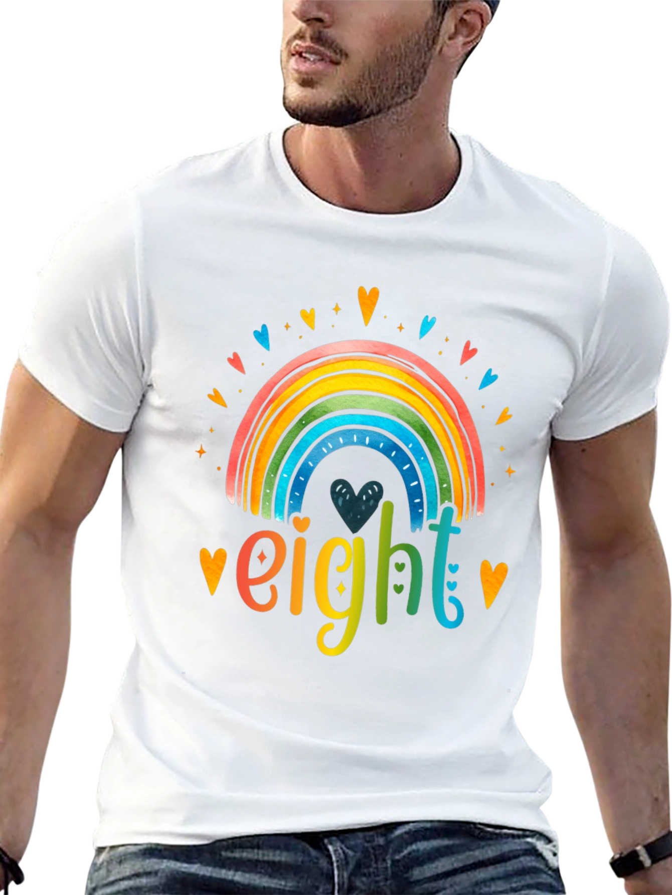 Eight Birthday Rainbow T-Shirt