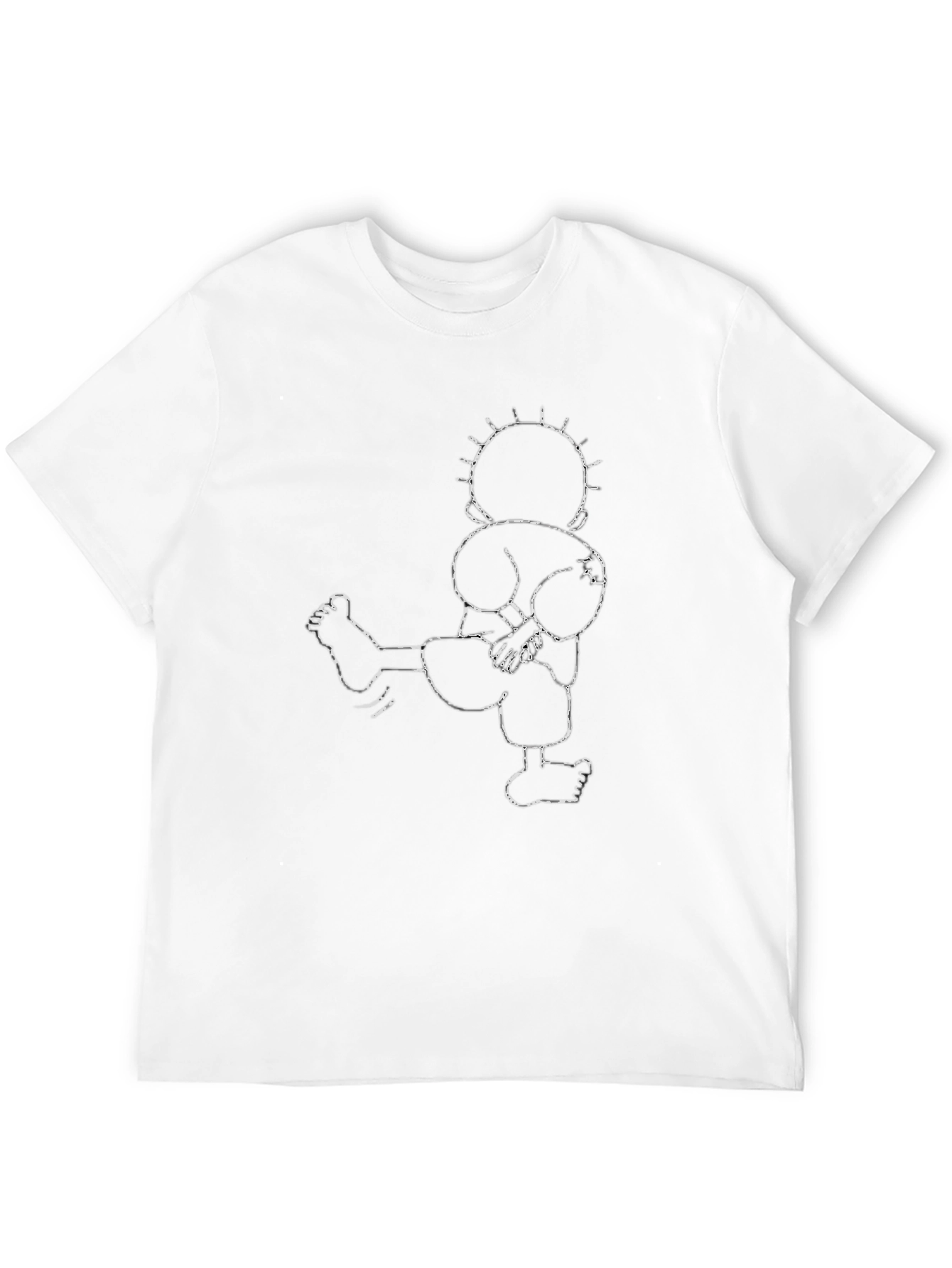 Black Graphic Tee - Abstract Figure Print