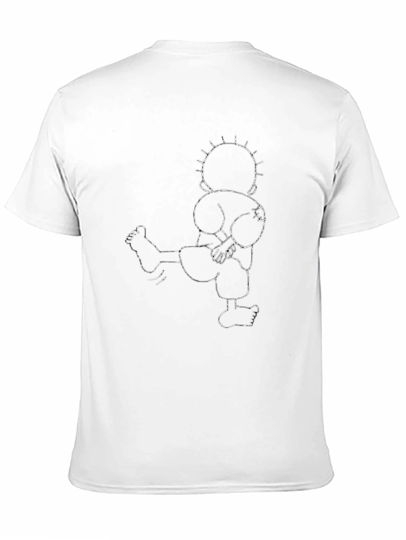 Black Graphic Tee - Abstract Figure Print